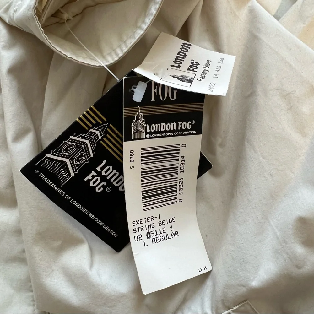 London Fog Bomber Jacket size Large in neutral beige